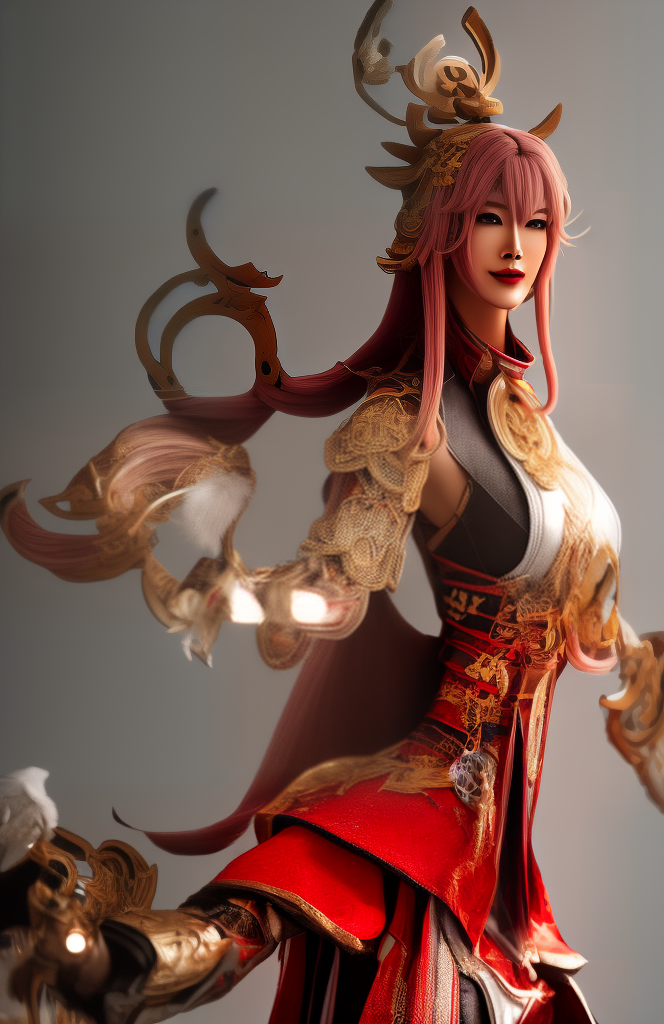 mdjrny-v4 style <lora:yae-miko-genshin:1> hyperrealistic, full body, detailed clothing, highly detailed, cinematic lighting, stunningly beautiful, intricate, sharp focus, f/1. 8, 85mm, (centered image composition), (professionally color graded), ((bright soft diffused light)), volumetric fog, trending on instagram, trending on tumblr, HDR 4K, 8K