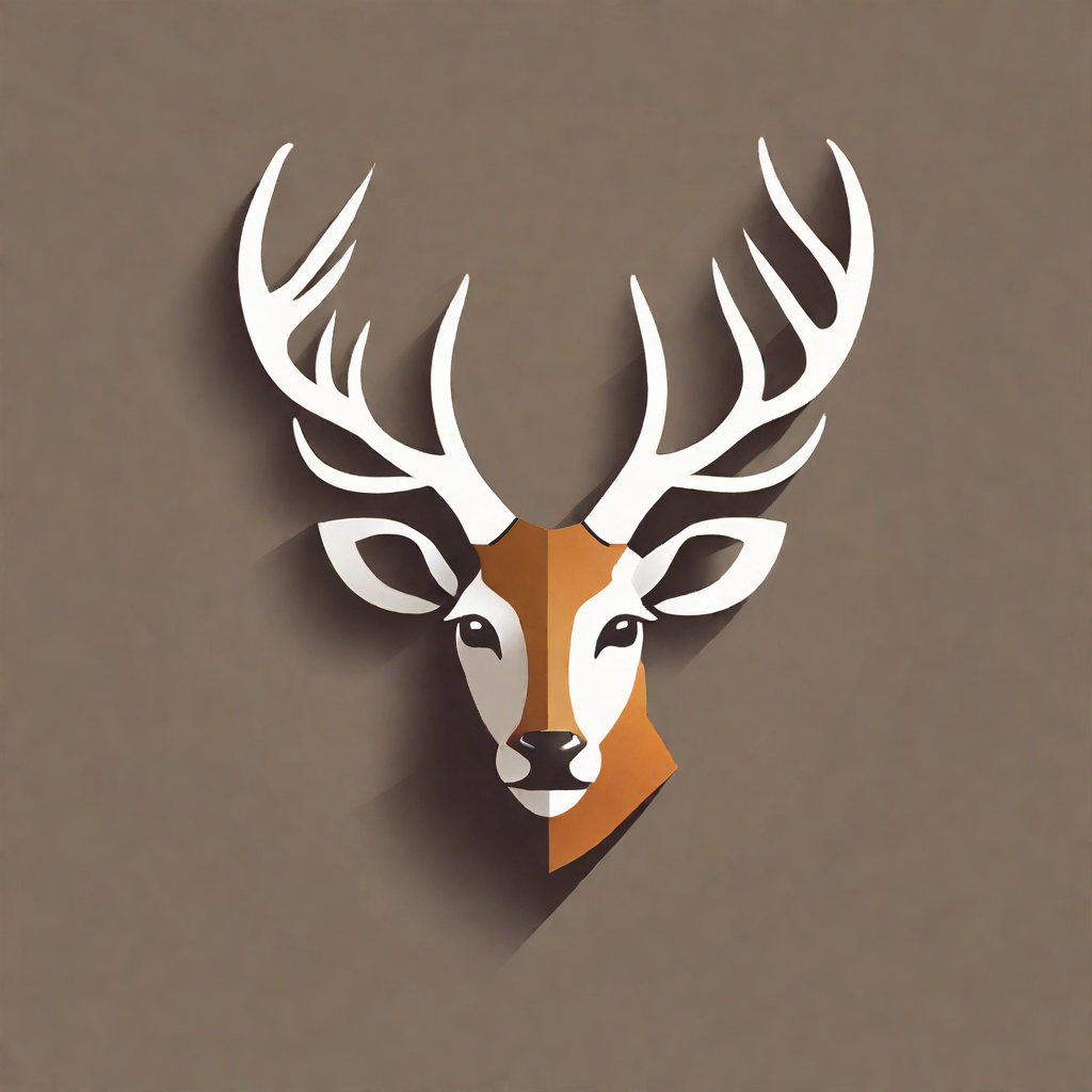  None flat vector logo of deer head, minimal graphic, by Sagi Haviv --no realistic photo detail shading