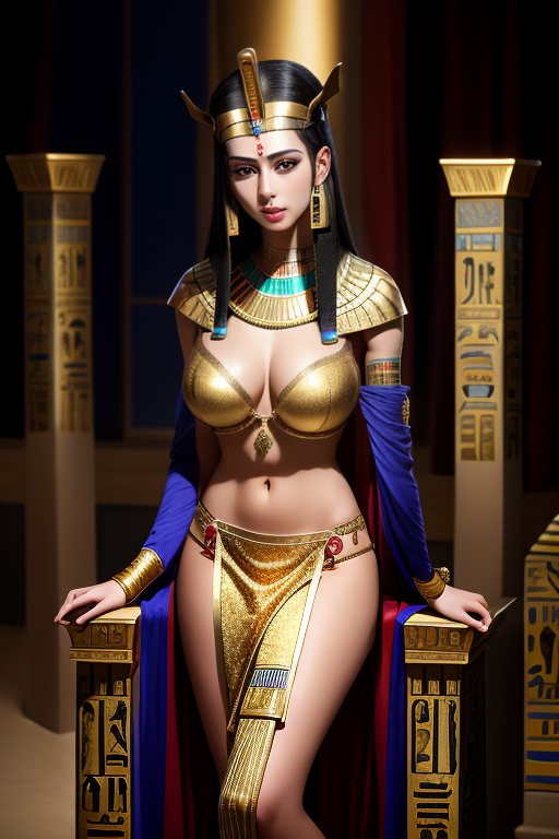  (adult:1.4), (wearing bra and underwear: 1.4) ,(Mature Alluring Egyptian Empress), (((Ancient Egyptian dress))), green eyes, (((gigantic  breasts))), tiny waist, slim body, dark long hair,leaning on throne, standing, hand cupping her breast, moaning with pleasure, lustful, naughty. nighttime, starry sky, ((high-quality)), high-definition 1080p,(((tan))), masterpiece, (detailed face), (detailed clothes), 1 girl, (woman), f/1.4, ISO 200, 1/160s, 4K, unedited, symmetrical balance, in-frame