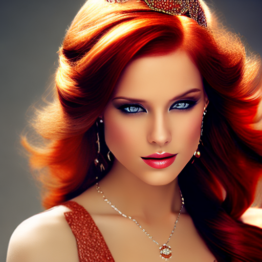 mdjrny-v4 style beautiful redhead princess