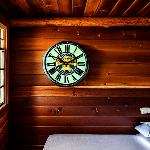  coocoo clock, old cabin interior