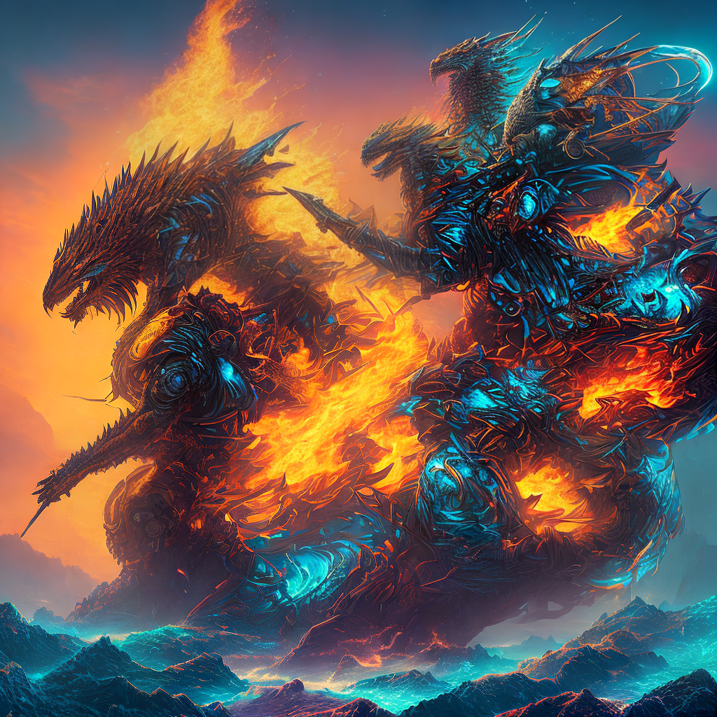 nvinkpunk A knight riding a dragon, ((holding a soccer ball)), surrounded by flames, in a majestic fantasy world, resembling the style of Vincent van Gogh, with vibrant colors and expressive brushstrokes. The artwork is an 8k high detailed masterpiece with ultra-detailed scales on the dragon's skin and intricate armor on the knight. You can find this artwork on the artist's website, showcasing the best quality of their work. hyperrealistic, full body, detailed clothing, highly detailed, cinematic lighting, stunningly beautiful, intricate, sharp focus, f/1. 8, 85mm, (centered image composition), (professionally color graded), ((bright soft diffused light)), volumetric fog, trending on instagram, trending on tumblr, HDR 4K, 8K