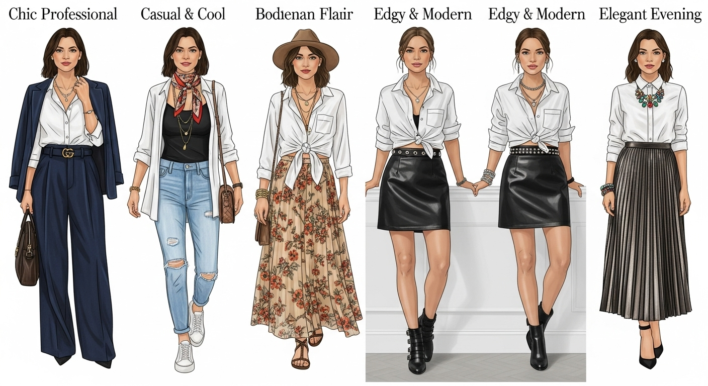 Ide Padu Padan Kemeja Putih Wanita Biar Nggak Monoton