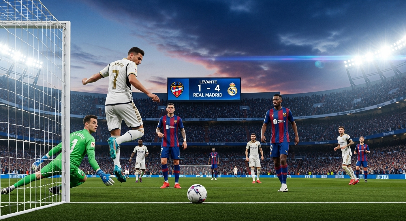 Hasil Levante vs Madrid: Pesta Gol Real Madrid Skor Telak 1-4