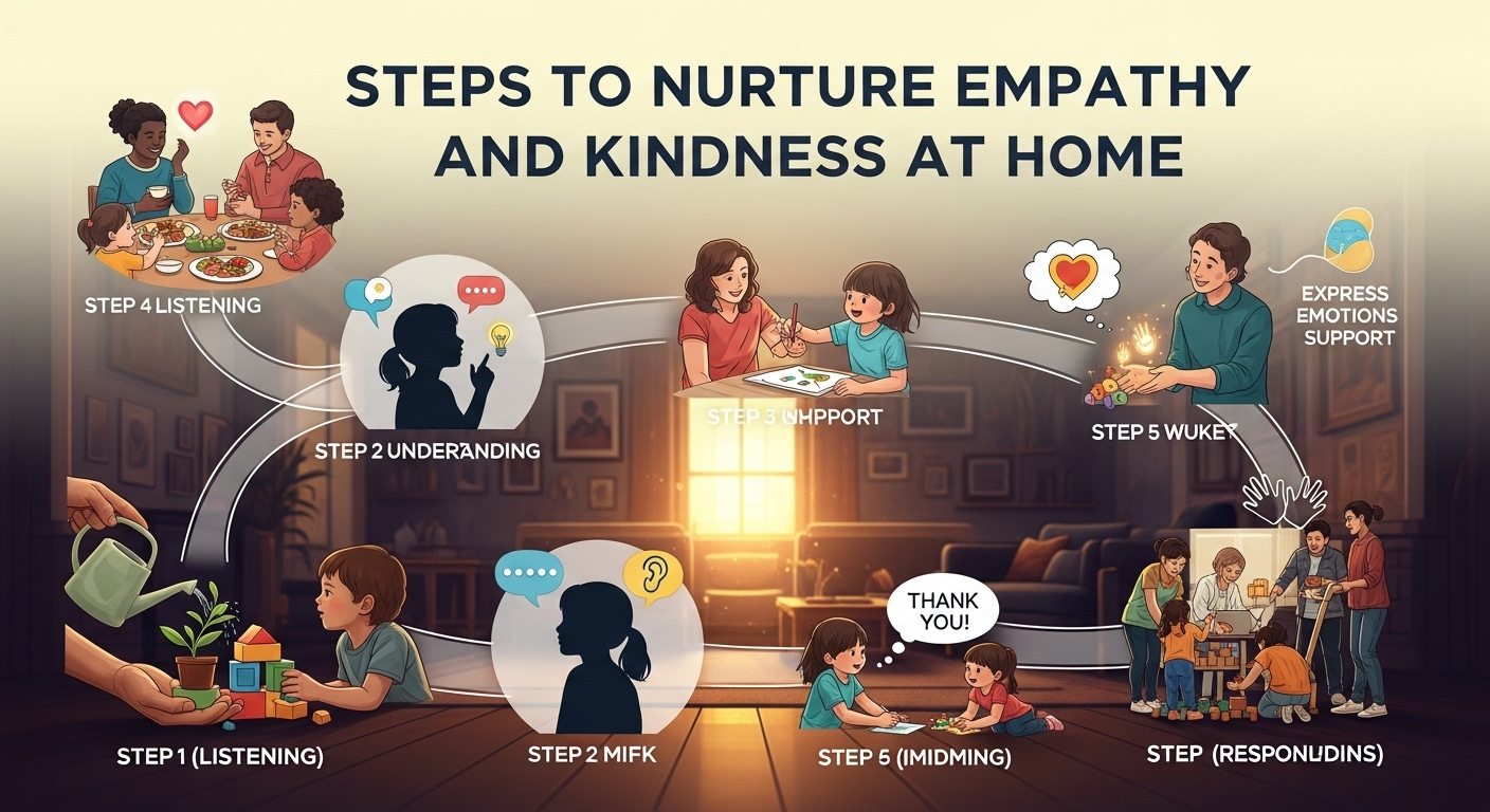 langkah-langkah menumbuhkan empati dan kebaikan di rumah