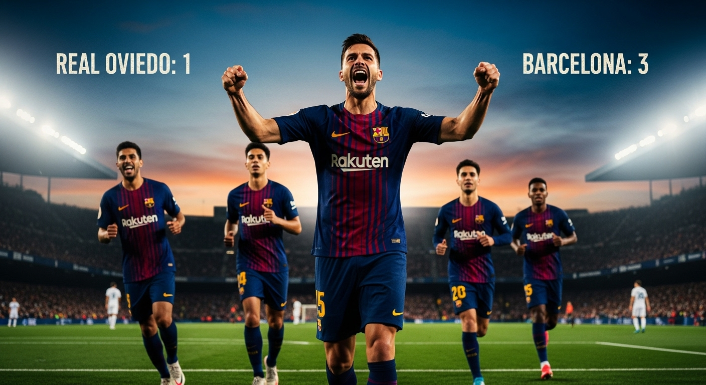 Hasil Real Oviedo vs Barcelona: Blaugrana Sukses Comeback 3-1